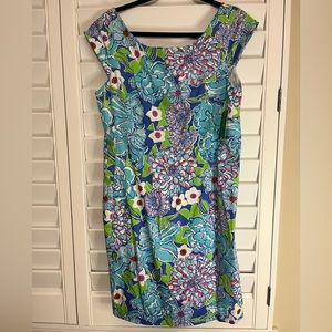 Lilly Pulitzer Blue and Green Floral Dress NWT Size 14